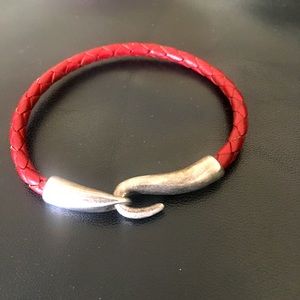 leather & sterling silver bracelet